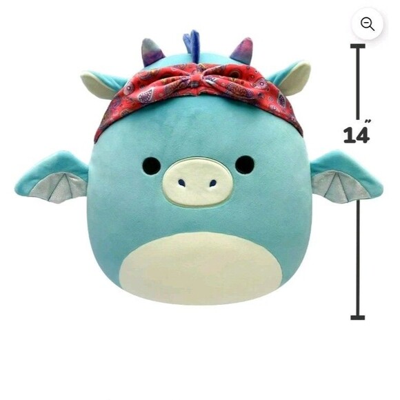 NEW Squishmallows 14" Tatiana Teal Dragon Plush Soft Stuffed Toy Kids Gift - Picture 1 of 7